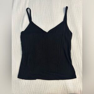 Forever 21 Black Ripped Cropped Camisole